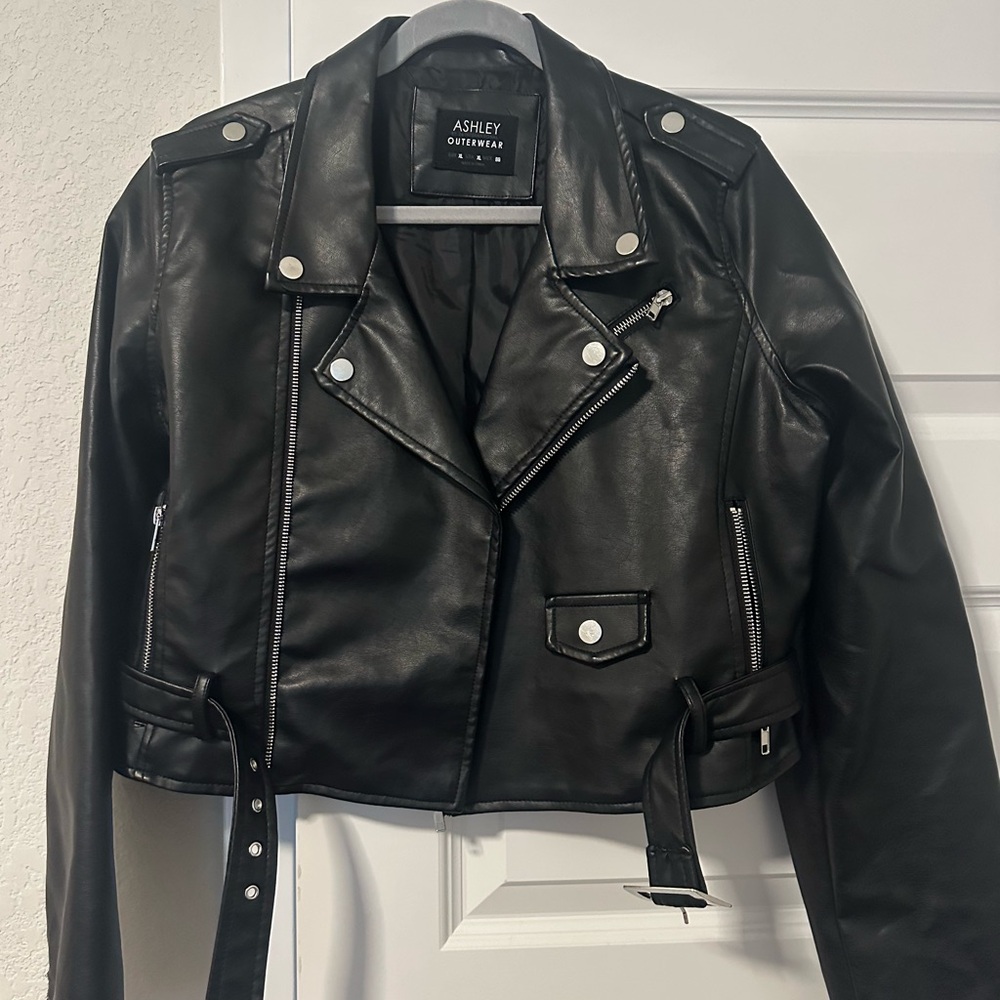 Black Faux-Leather Jacket